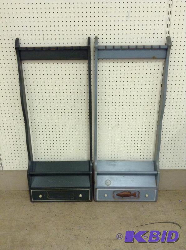 Lot of Two Fishing Rod Racks with Storage