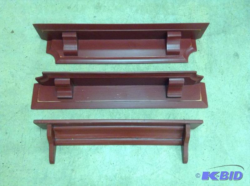 Three Red Wall Shelves