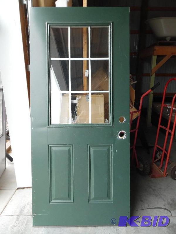 steel door with glass