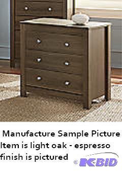 Three Drawer Dresser - Light&nbspoak finish ...