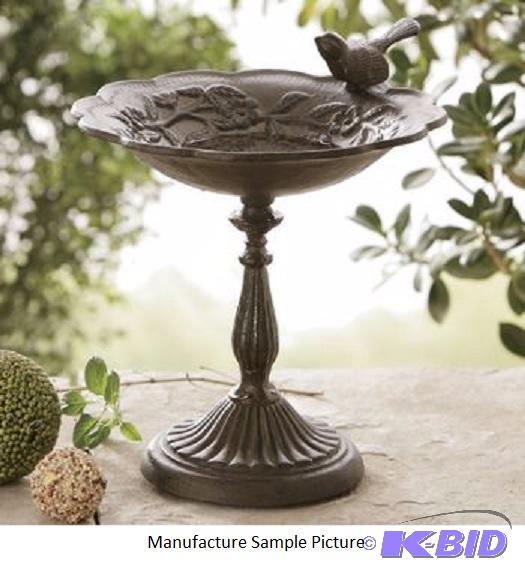 lot 21 image: Bird Bath Made of cast iron with a burnished ...