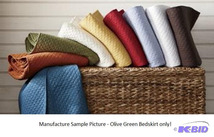 lot 34 image: Chateau Bedskirt - Olive Green -&nbsp18"...