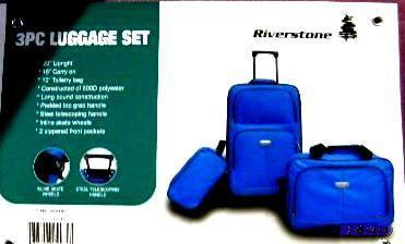 lot 37 image: Riverstone Plum Color Three Piece Carry On Lu...