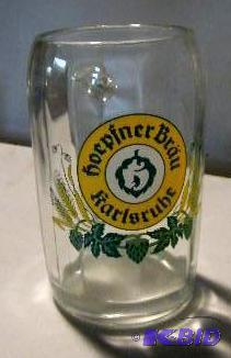 lot 77 image: Beer Mug - Hoepfner Brau Karlsrube - Glass...