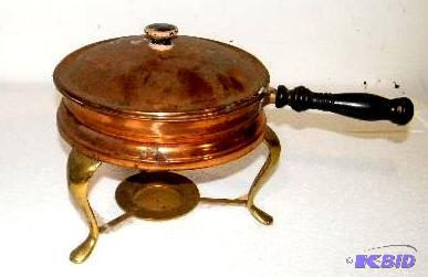lot 85 image: Copper Fondue Pot - Comes with stand...