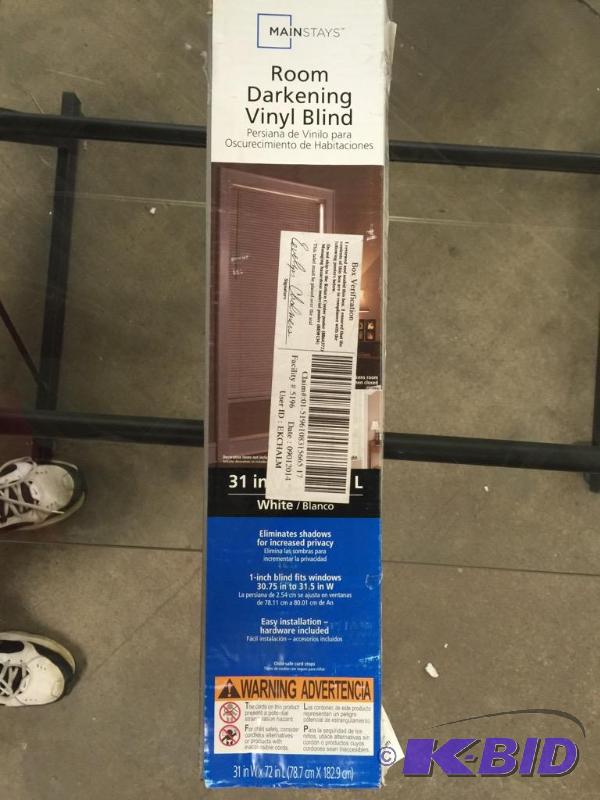 Mainstay room darkening of vinyl blind white