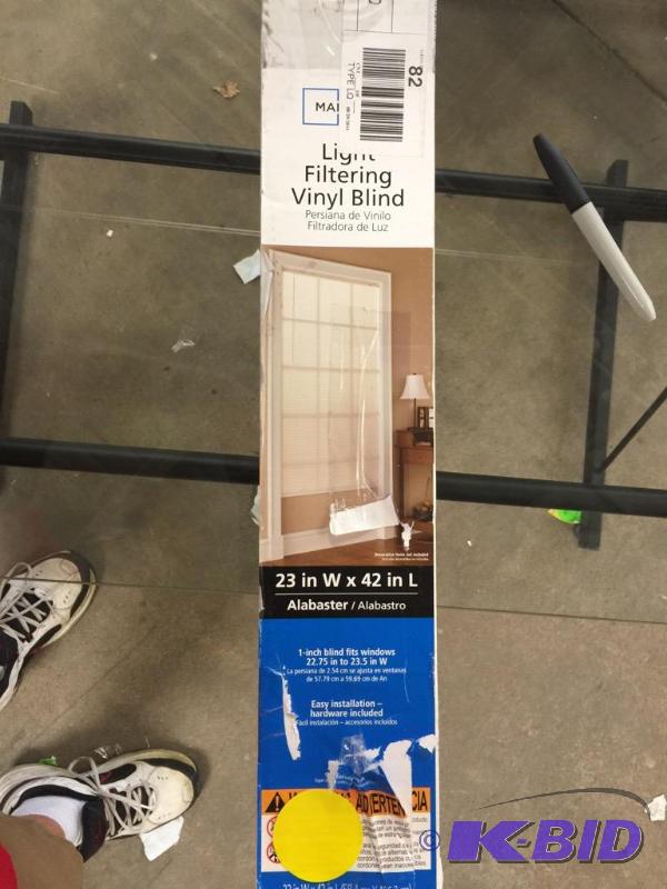 Mainstay light filter vinyl blind alabaster