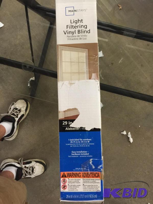 Mainstay light filtering vinyl blind alabaster