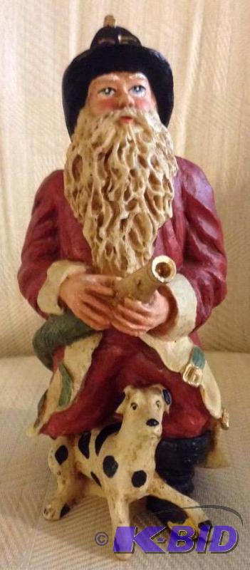 lot 101 image: Collectible Resin Firefighter Santa