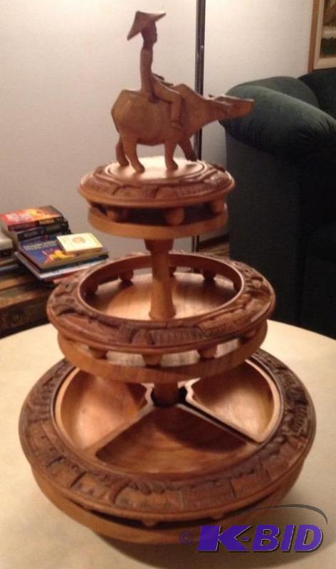 lot 155 image: Monkey Pod Tiered Rotating Server