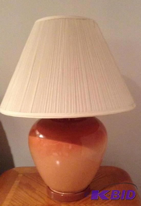 lot 17 image: Ginger Jar Table Lamp with Pleated Shade