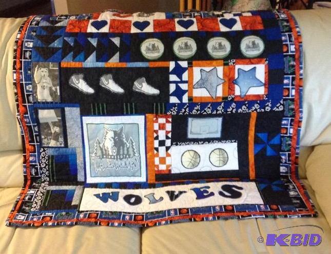lot 182 image: Basketball and Football Themed QuiltsHangings