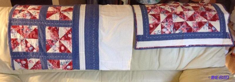 lot 186 image: Handmade Twin Quilted Bedspread with Sham