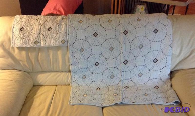 lot 187 image: Twin Size Coverlet and Sham - Purchased not Handmade