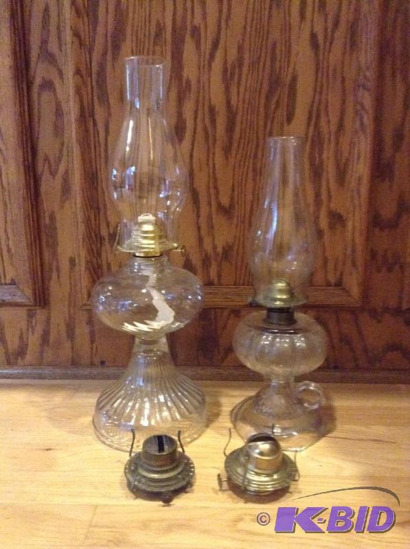 lot 201 image: Pair of Old Oil Lamps