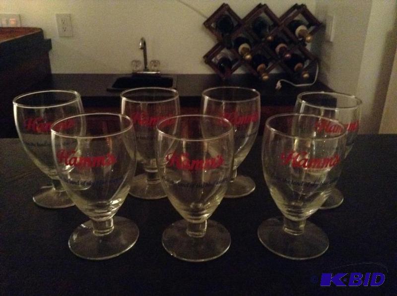 lot 28 image: Set of Seven Hamms Beer Glasses