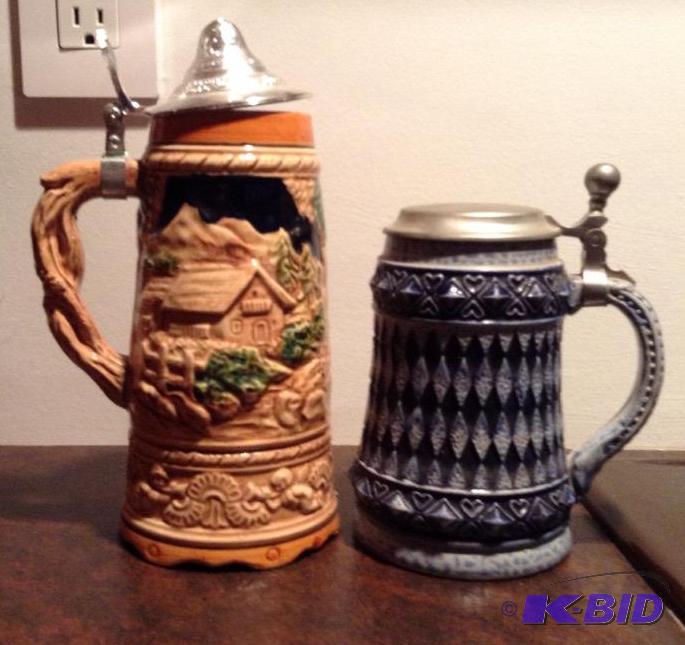 lot 31 image: Pair of Beer Steins - German and Musical