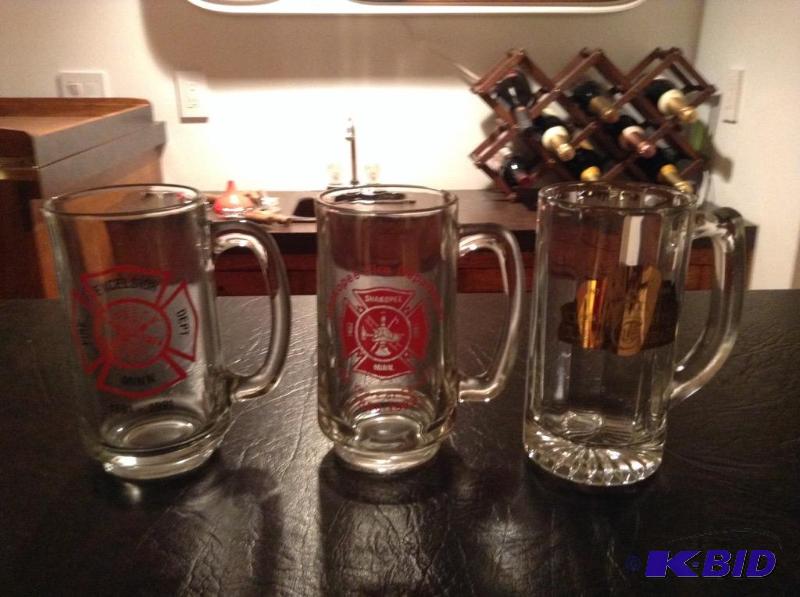 lot 36 image: Three Local Fire Department Beer Mugs