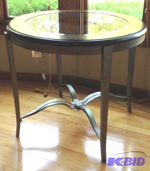 lot 4 image: Two Contemporary Round Accent Tables