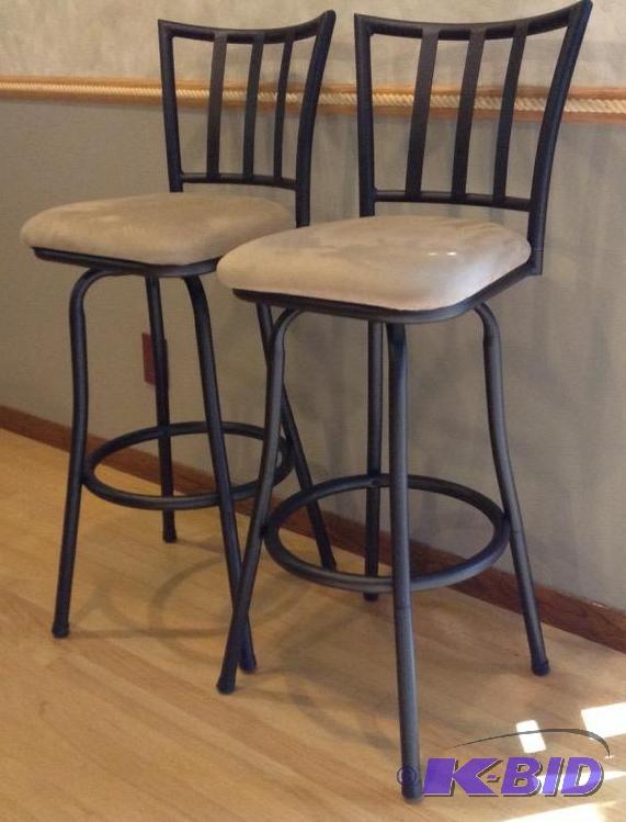 lot 74 image: Pair of Counter Height Swivel Stools