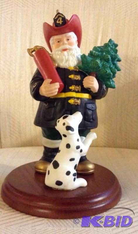 lot 97 image: Home Town St. Nick Collectible Firefighter and Dalmatian
