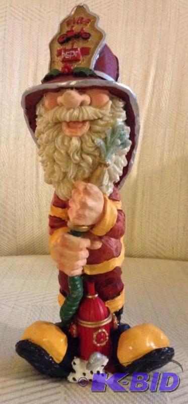 lot 98 image: Caricature Style North Pole Santa Firefighter Collectible
