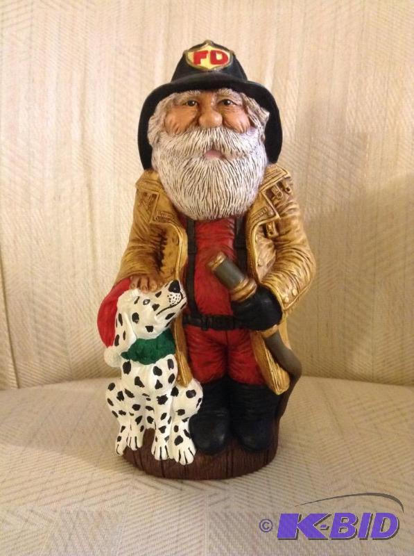 lot 99 image: Hand Painted Ceramic Firefighter Santa