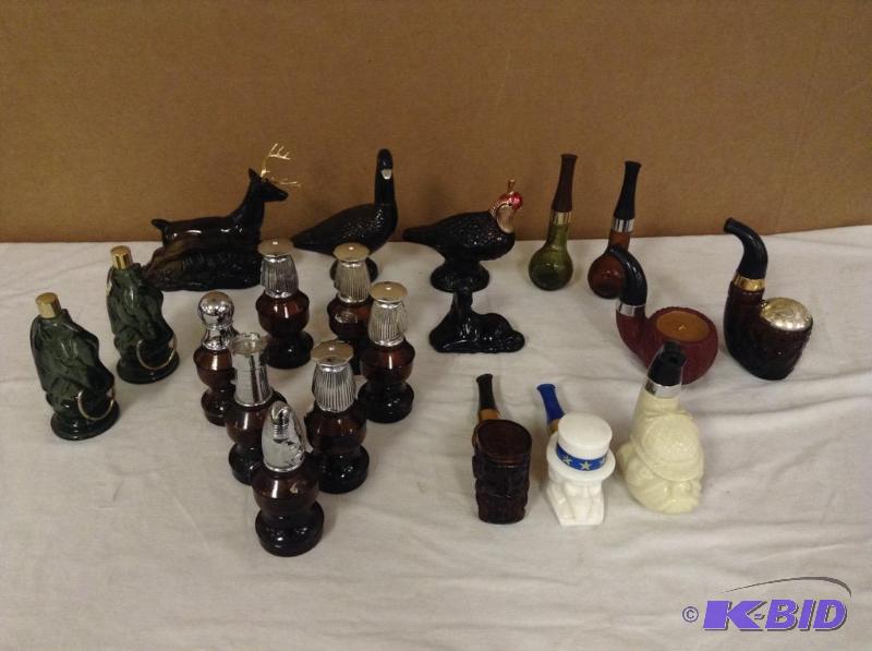 lot 34 image: Avon Pipes, Animals & Chess Pieces Perfume Bottles