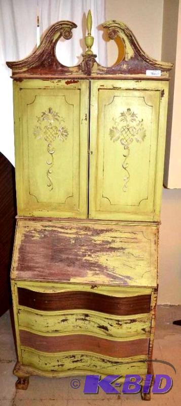 lot 12 image: Antique secretary&nbspcabinet as seen. ...