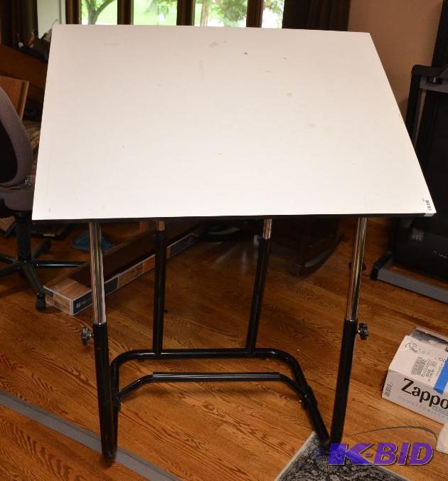 lot 136 image: Drafting table with adjustable height & a...