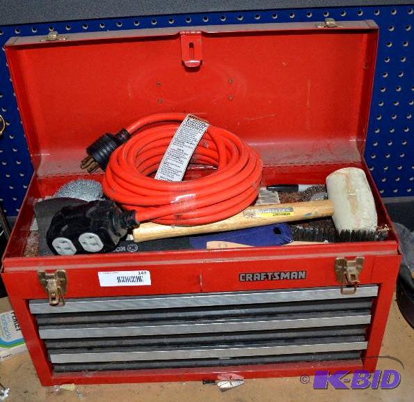 lot 149 image: Craftsman Toolbox with Craftsman tools and ot...