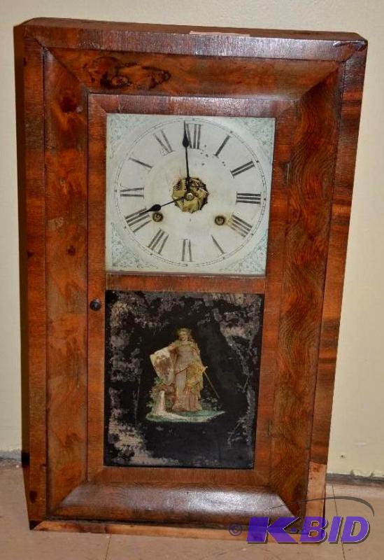 lot 15 image: RARE Antique Ansonia clock 15x26x4 Patent Bra...