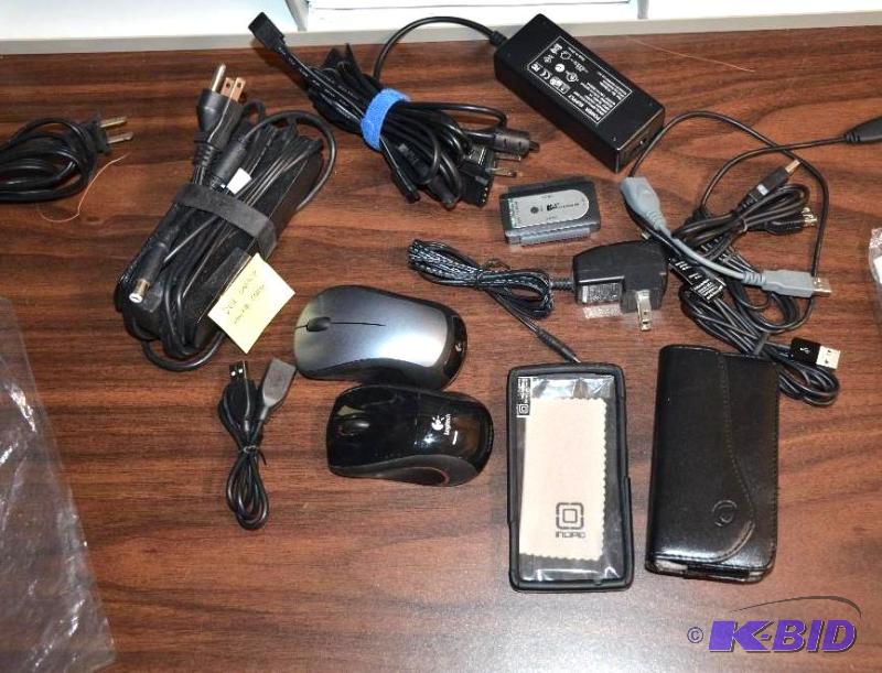 lot 163 image: Wireless mice, Dell power chords, cell phone ...