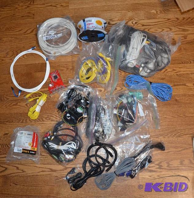 lot 174 image: Large group of computer cables and wiring...