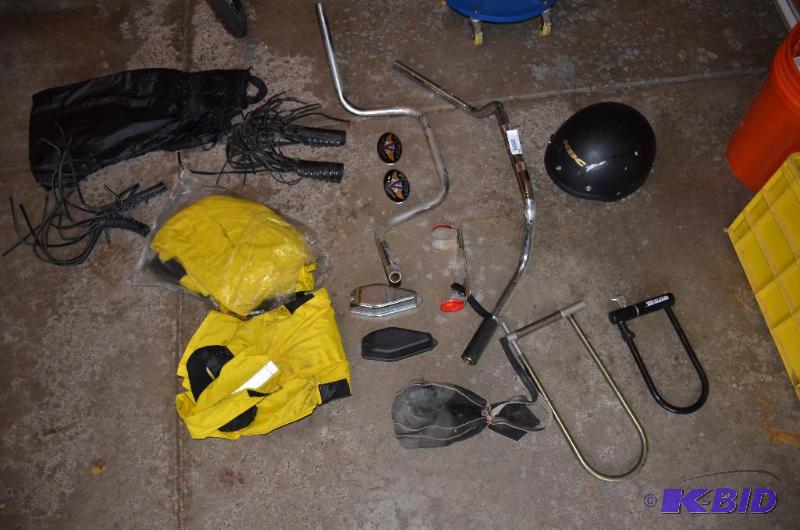 lot 202 image: Group of motorcycle parts for a Victory motor...