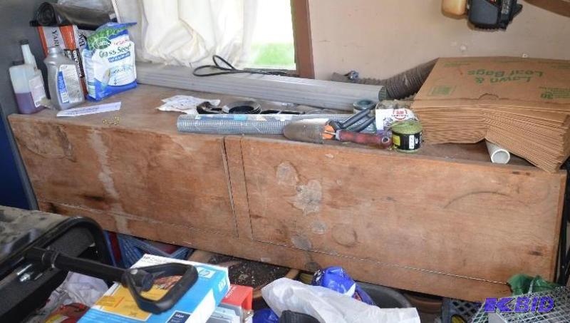 lot 224 image: Long Wood storage box with 2 drop down drawer...