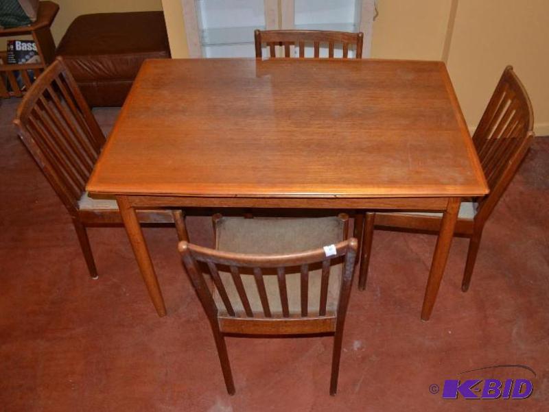lot 28 image: Eames era table table & 4 chairs 31x47 &n...