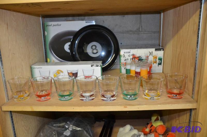 lot 33 image: Pool parlor glass set , one set of glasses ll...