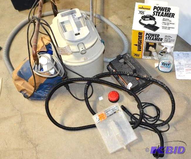 lot 66 image: Bissell steam carpet cleaner and Wagner wallp...