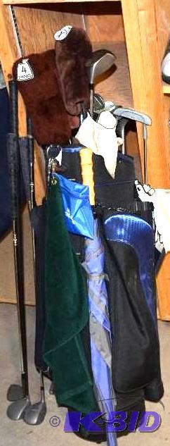 lot 67 image: Golf clubs, bag and balls and other items con...