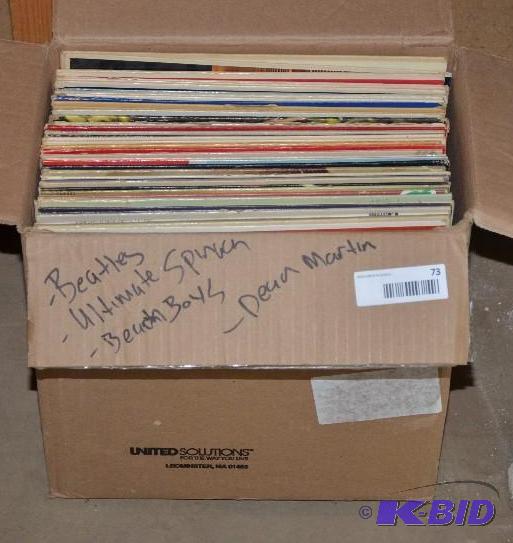 lot 73 image: Group of old records including 1960s Beatles...
