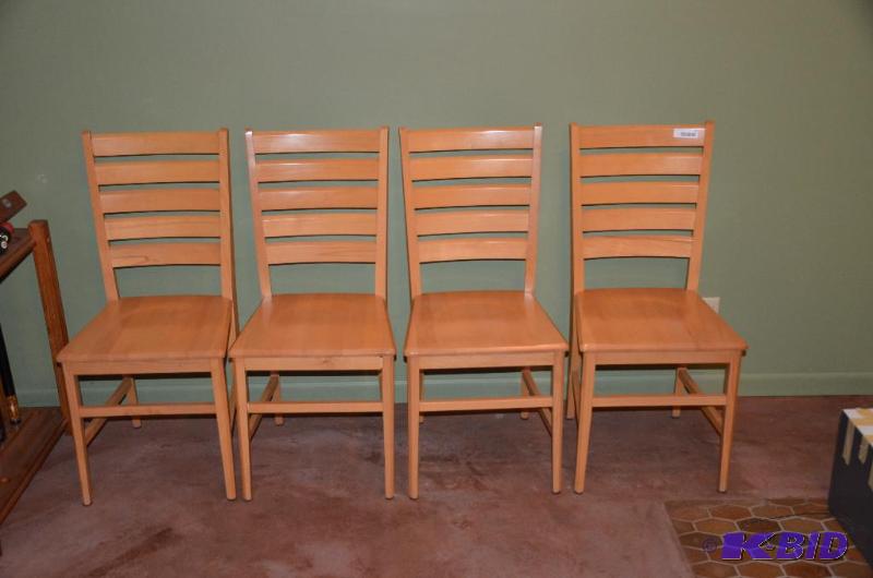 lot 76 image: 4 nice chairs wooden chairs, they look like n...