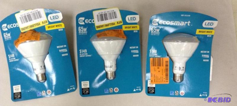 Three LED 65w Flood Style Replacement Lamps