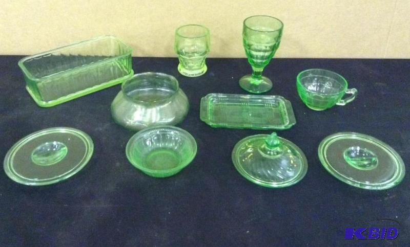 VarietyVintage Green Depression Glass