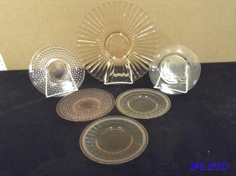 Pink Depression Plates & Platter