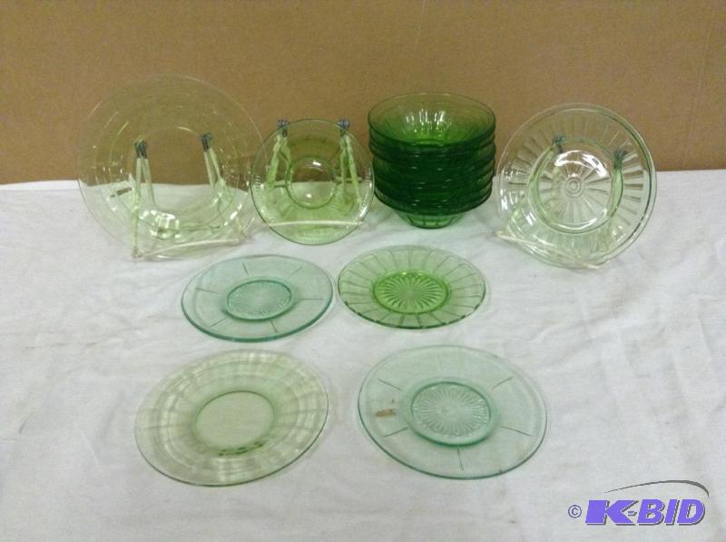 Green Depression Plates & Bowls