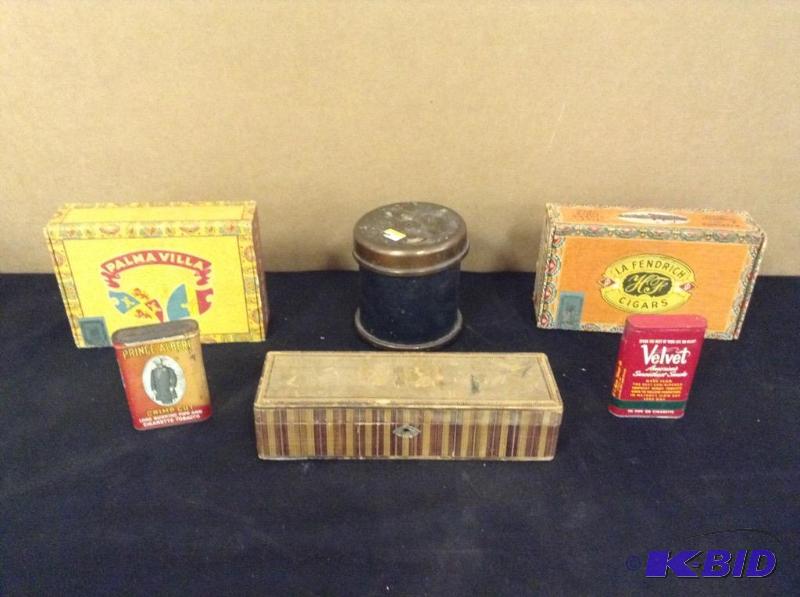 Vintage Cigar Boxes, Humidor & Tins