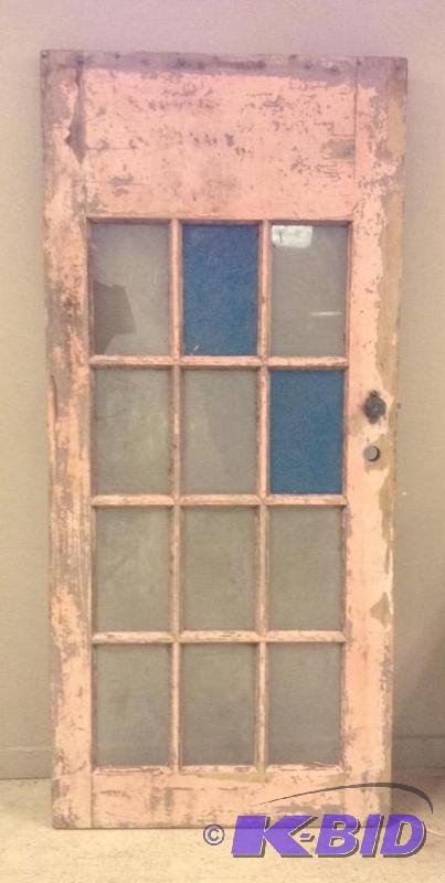 Vintage Glass Panel Wood Door