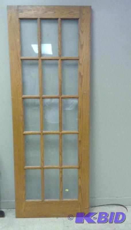 Vintage Glass Panel Wood Door