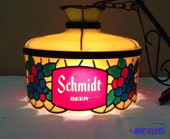 Vintage Schmidt Beer Hanging Light